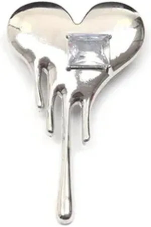 Firetti Brosche Schmuck Geschenk Ansteckschmuck Herz mit großem Stein glitzernd, mit Glasstein silberfarben