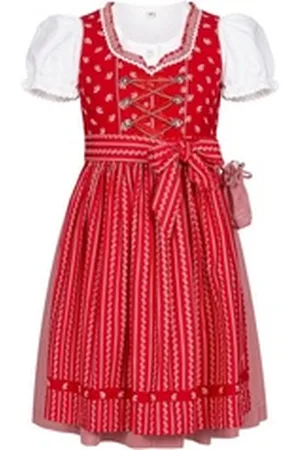 Nübler Dirndl Kinderdirndl 3-teilig Larissa in Rot von rot 116
