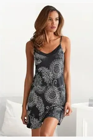 vivance collection Dreams Negligé im schwarz-weißen Paisley-Dessin schwarz 32/34