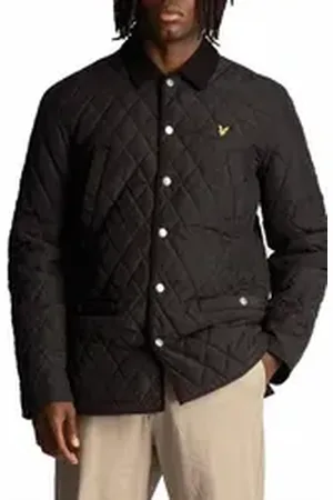 Lyle & Scott Steppjacke Herren, British Classic Stil, Tartan Innenfutter schwarz S