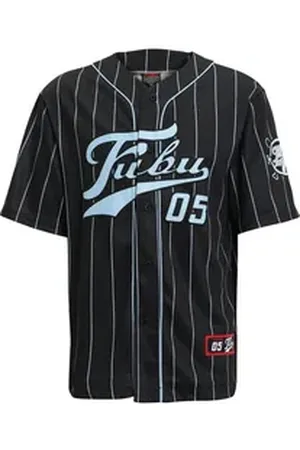 FUBU Langarmhemd Herren FM232-003-1 Varsity Pinstripe Baseball Jersey (1-tlg) schwarz L