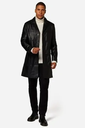 RICANO Ledermantel Safari Hochwertiges Lamm Leder schwarz 3XL