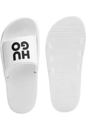 HUGO BOSS Nil Slid Badepantolette mit weichem Textil-Innenfutter weiß EUR 44