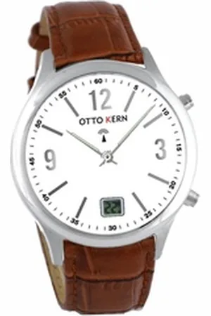 Otto Kern Funkuhr Design Funkarmbanduhr, Lederarmband Datum