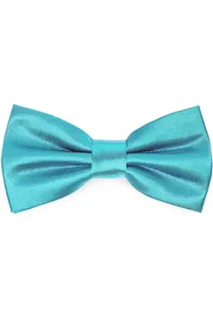 Ladeheid Kinderfliege Kinder Jungen Fliege - Vorgebunden Glänzende BKS (10cm x 5cm) blau