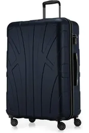 SUITLINE Trolley S1, 4 Rollen, Großer Reisekoffer XL Koffer mit Erweiterung, Rollkoffer TSA 110 L blau