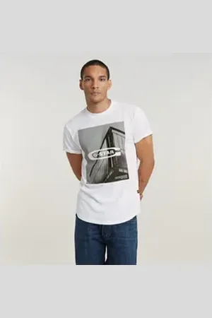 G-Star T-Shirt HQ oldskool logo lash r t weiß L