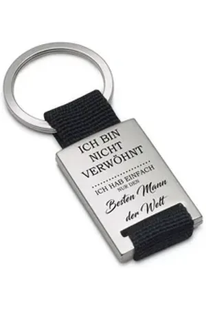 Lieblingsmensch Schlüsselanhänger Ich bin nicht verwöhnt - Mann - ein tolles Geschenk &Glücksbringer (Schlüsselanhänger mit Gravur, inklusive Schlüsselring), Robuste und filigrane Lasergravur