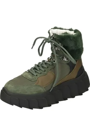 Apple of Eden Snow Boots Schnürstiefelette aus echtem Leder grün 39 EU