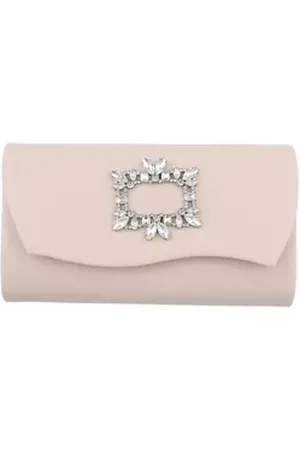 Ital-Design Schultertasche Kleine, Damentasche clutch schultertasche mit strass in Creme beige