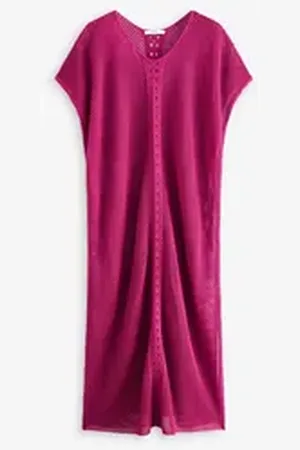 Next Strandkleid Gestrickter, langer Überwurf (1-tlg) rosa M