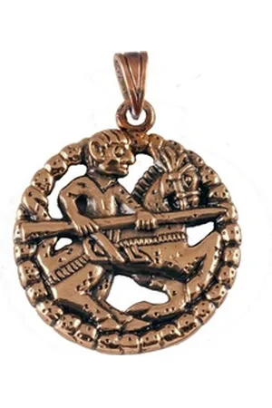 HOPLO Kettenanhänger Gokstad-Anhänger Krieger Bronze Anhänger Schmuck Wikinger Vikings