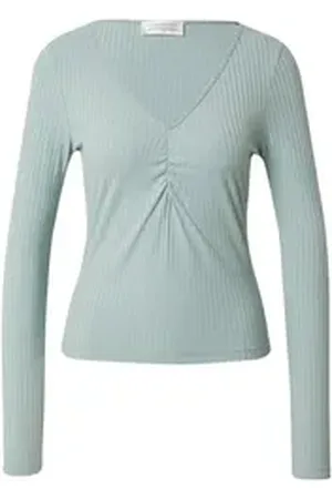 Guido Maria Kretschmer Collection Langarmshirt Jasmina (1-tlg) Drapiert/gerafft grün 34