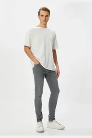 Koton Skinny-fit-Jeans Normale Leibhöhe Röhrenhose grau 31/32