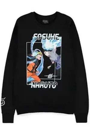 Naruto Rundhalspullover Konoha Rivals Uzumaki Sasuke Uchiha schwarz M