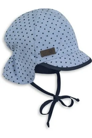 Sterntaler ® Strickmütze Schirmmütze mit Nackenschutz (1-St., Mütze mit Schirm, Bindeband und Ohrenklappen) Kindermütze Baumwollmischgewebe mit kleinen Sternen 43 cm