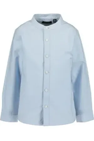 Blue Seven Langarmhemd Jungen Hemd Stehkragen Langarm hellblau (1-tlg) blau 116