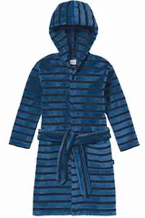Schiesser Bademantel Boys World, Bade-mantel sauna Morgen-mantel blau 92