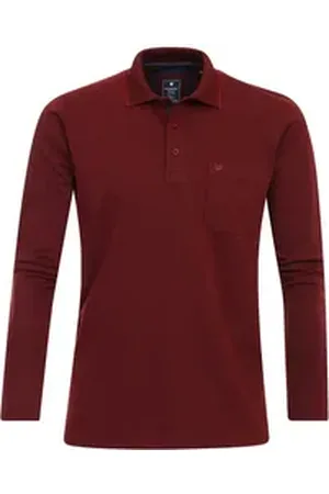 Redmond Langarm-Poloshirt rot 4XL
