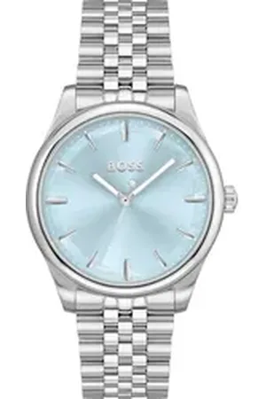 HUGO BOSS Quarzuhr GRACEFUL 1502777, Armbanduhr, Damenuhr, Edelstahlarmband, analog silberfarben