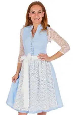 Alpenfee Dirndl Midi Dirndl 2tlg. - XARA - hellblau blau 48