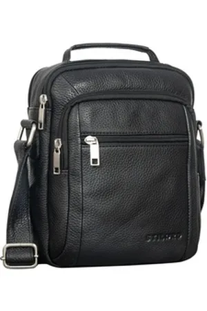 STILORD Schultertasche "Lucky" Umhängetasche Herren Klein Leder Handtasche schwarz