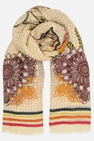 Beck Söndergaard Modeschal Carmela Wica Schal Damen Halstuch in Beige - Sommerschal aus Wolle gelb