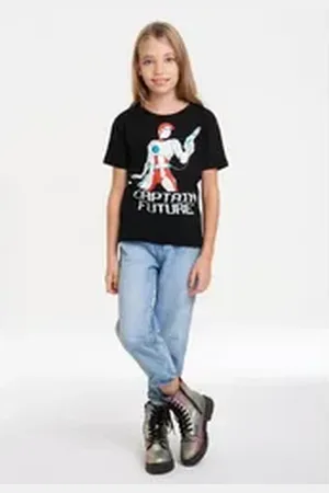 LOGOSHIRT T-Shirt Captain Future mit hochwertigem Siebdruck schwarz 92/98