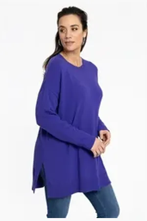 Yoek Longpullover Damen Pullover Große Größen lila 42/44
