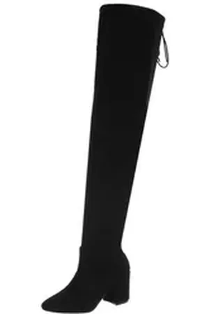 Ital-Design Damen Party & Clubwear Overkneestiefel (87124630) Blockabsatz High-Heel Stiefel in Schwarz schwarz 40 EU