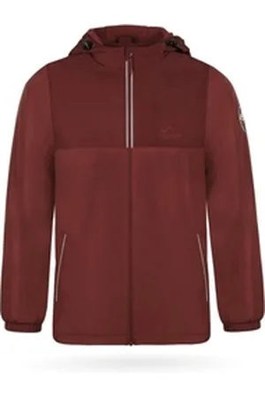 Normani Regenjacke Kinder Jacke Tanana Unisex Wasserdichte Winterjacke mit Fleece Reflektoren und Kapuze rot 122-128