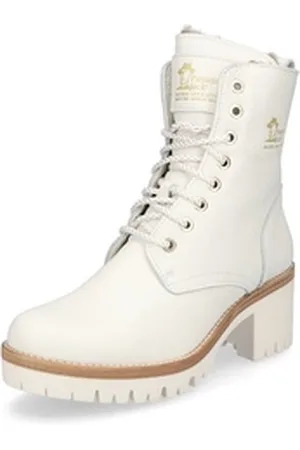 Panama Jack Damen Schnürstiefelette creme weiß Stiefelette beige 41 EU
