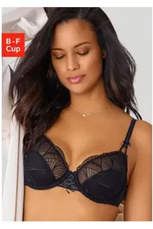 Lascana Bügel-BH mit modischer Stickerei Spitze und Schnürung, Dessous schwarz 70