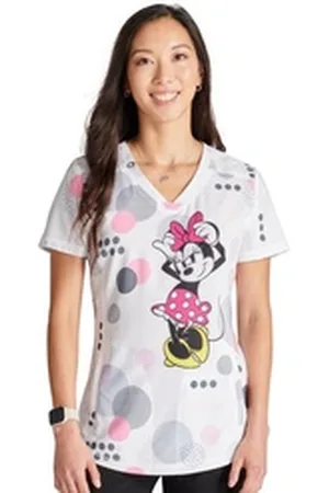 Cherokee Funktionsbluse Bunt bedruckter Damen Kasack "Running Circles Minnie Maus" Kasack mit Motiv rosa M