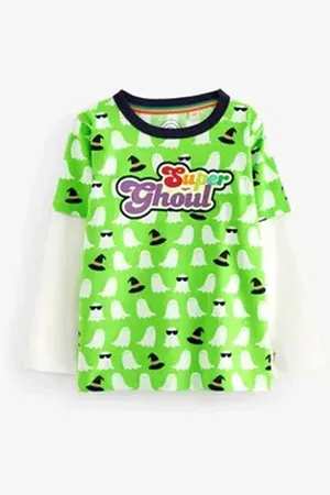 Little Bird Langarmshirt Langarmshirt Halloween (1-tlg) grün 98-104 (3-4 J.)