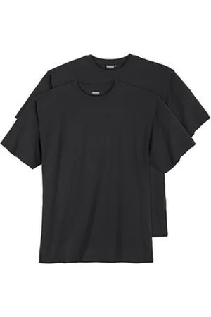 Adamo Rundhalsshirt 2er Pack T-Shirt schwarz Übergröße schwarz 9XL