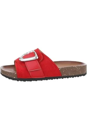Ital-Design Damen Mules Freizeit Pantolette (85878285) Flach Pantoletten in Rot rot 36 EU