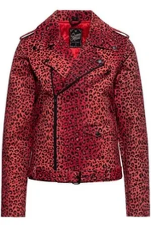 Queen Kerosin QueenKerosin Collegejacke Motor Queen Service (1-St) Leo-Allover-Print rot S