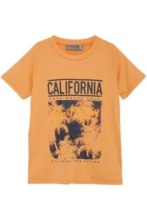 Color Kids T-Shirt COT-shirt W. Print - S/S, Boy Kids Quick Dry T-Shirt orange 104