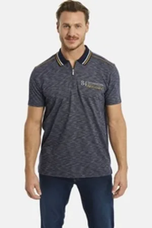 Jan Vanderstorm Poloshirt IBENHARD mit Kontrastnähten blau 7XL (80/82)