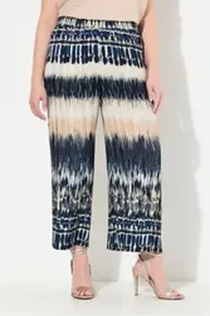 Miamoda Culotte Culotte knielang Crash Batikstreifen Elastikbund schwarz 48