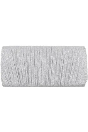 Ital-Design Schultertasche Kleine, Damentasche clutch schultertasche in Silber silberfarben