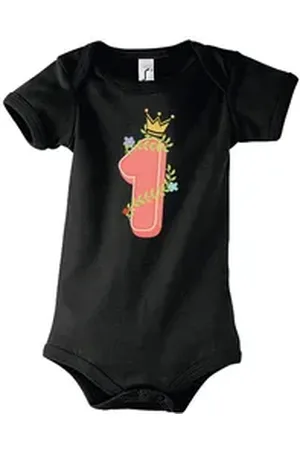 Youth Designz Kurzarmbody 1 Jahre Alt Geburtstags Body für Mädchen mit süßem Frontprint schwarz 12-18 Monate