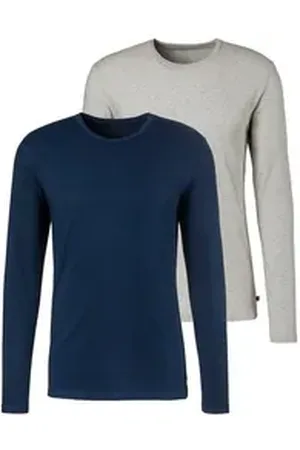 H.I.S H.I.S Langarmshirt (Packung, 2er-Pack) Doppelpack Unterziehshirt aus Baumwoll-Mix bunt|grau XXL