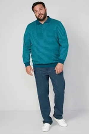 Boston Park Poloshirt Poloshirt Langarm Bauchfit Ringel grün 80