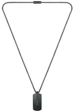 HUGO BOSS Kette mit Anhänger Schmuck Edelstahl Halsschmuck Venezianerkette ORLADO schwarz 2,5 mm