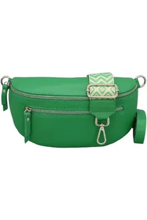 Adel Bags Schultertasche ALICE Umhängetasche für Damen, Schultertasche aus Echtleder, mit 2 Riemen grün