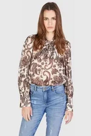 Marc Aurel Druckbluse im Paisley-Druck braun 42
