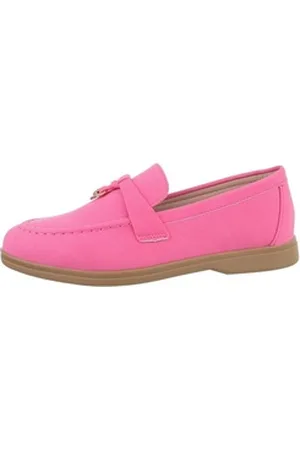 Ital-Design Damen Mokassins Freizeit Slipper Blockabsatz Mokassins in Pink rosa 36 EU