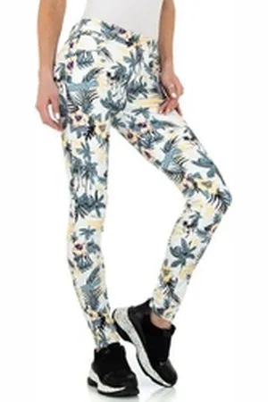 Ital-Design Skinny-fit-Jeans Damen Freizeit Print Stretch Skinny Jeans in Weiß weiß S/36